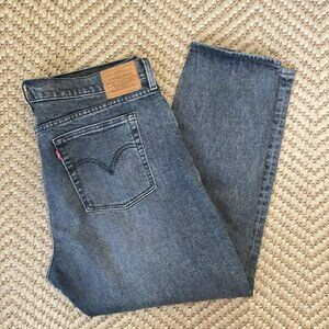 Levi s Wedgie Classic High Waist Straight Legged Denim Jeans Black